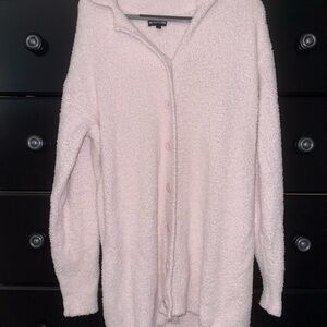 Cozy Pink Button-Up Pajama Gown